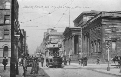 Mosley Street, and City Art Gallery, Manchester by English Photographer